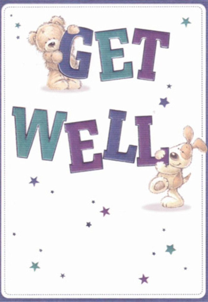 A perfect blend of cheer and heartfelt encouragement, this get well card illustration brightens the mind much like a thoughtful bouquet from Elephant and Castle Flowers. At the heart of the design, a friendly, huggable bear clings to the vibrant 'GET' written in deep purple gradients, while below, a puppy with irresistible floppy ears and expressive eyes nudges the bold 'WELL' shaded in teal. Their rounded shapes and textured fur create a tactile illusion of comfort, distinct as holding a fresh blossom from the Newington Gardens flower market. All around, stars in shades of blue and violet are scattered as playful wishes, echoing the rhythmic pulse of the local community. The backdrop-a soft, flawless white-recalls the clarity and serenity of early morning along Walworth Road, ensuring the central message shines in full. Each artistic detail feels akin to the way local florists layer each petal or ribbon with care, infusing celebration and hope into their arrangements. The mood is uplifting, sincere, and as multi-layered as the Elephant and Castle neighbourhood itself, inviting sender and recipient alike to bask in gentle kindness and renewed optimism.